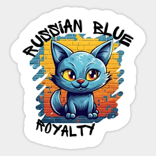 Russian Blue Royalty Graffiti Sticker